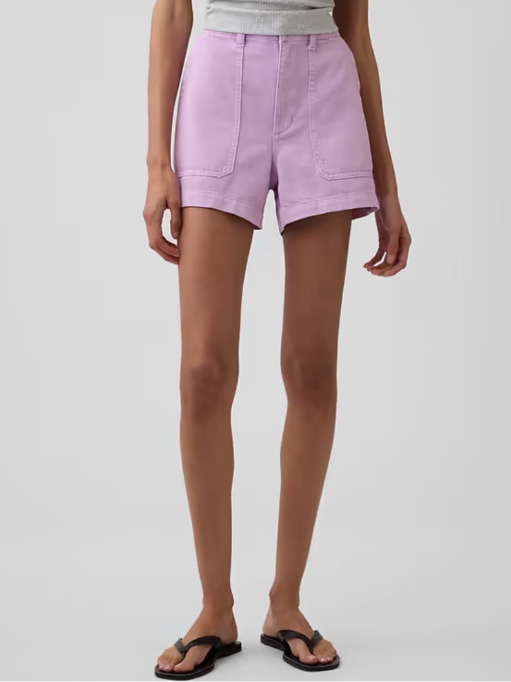 Gap Ultrasoft Denim Shorts Dusty Lilac Utility Pockets size XS Cotton 4 inch
